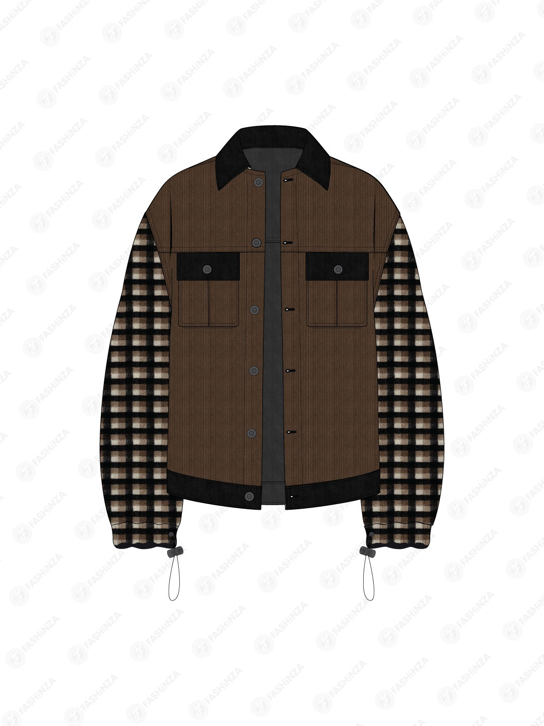 Women’s Relaxed Fit Corduroy Jacket With Sherpa Sleeves
